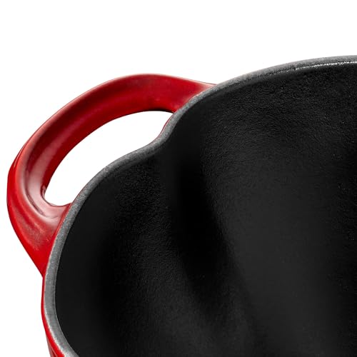 Staub Cast Iron Tomato Cocotte, Dutch Oven, 3-quart, Made in France, Cherry