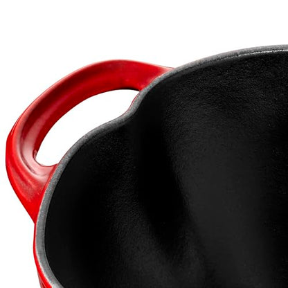 Staub Cast Iron Tomato Cocotte, Dutch Oven, 3-quart, Made in France, Cherry