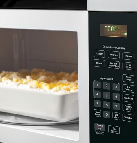 GE 30" Over-the-Range Microwave, 1.6 Cu. Ft., 1000 Watts, 300 CFM Hood Vent, LED Lighting, Auto Defrost, Easy Mount Install, Stainless Steel, JVM3160RFSS