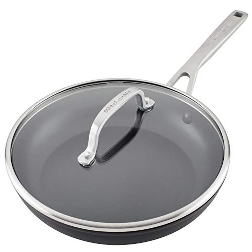 KitchenAid Hard Anodized Induction Nonstick Fry Pan/Skillet with Lid, 10 Inch, Matte Black