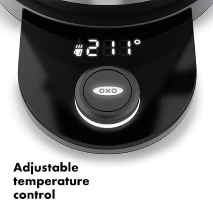 OXO Brew Adjustable Temperature Kettle, Electric Kettle, Glass and Stainless Steel, Holds Temperature for 30 Minutes