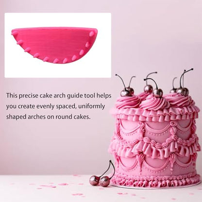 SPANSEE 2 PCS Cake Arch Guide Tool, Cake Piping Guide Tool, Ruffle Guide Stencil, Cake Decorating Tools, Cake Ruffle Marker for 6"-10" Cakes