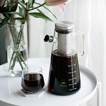 BTaT- Airtight Cold Brew Coffee Maker Pitcher, 2 Liter / 64 oz