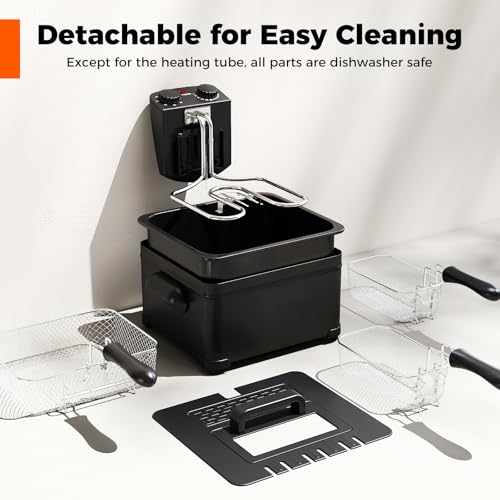 DORTALA 5L Electric Deep Fryer with 3 Detachable Frying Baskets