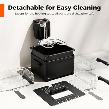 DORTALA 5L Electric Deep Fryer with 3 Detachable Frying Baskets