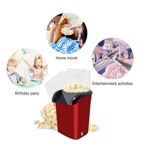 Electric Popcorn Machine with Measuring Spoon, Hot Air Popcorn Maker