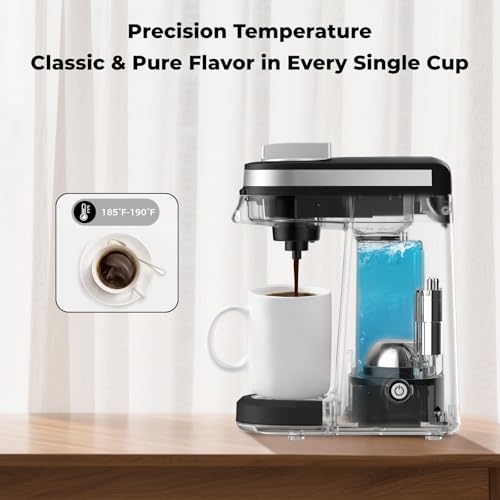 CHULUX Single Serve Coffee Maker for K Capsule, Mini Single One Cup Coffee Machine, Perfect for Small Space, Black