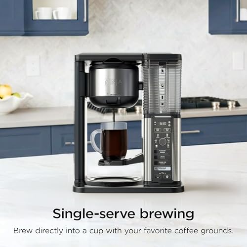 Ninja Specialty Coffee Maker | Includes 10-Cup Carafe, Fold-Away Frother, Permanent Filter & Removable, Dishwasher Safe Reservoir | 6 Brew Styles, 8 Cup to Travel Mug to Pot Sizes | Black | CM401