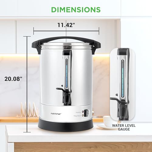 NutriChef Hot Water Urn 13L, Stainless Steel