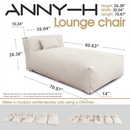 Dineli Modern ANNY-H Lounge Chair Outdoor Bed Lounger Outdoor Couch Sofa