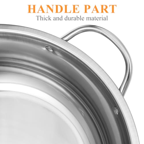 Tofficu 12.20 Inch Stainless Steel Hot Pot with Divider Dual Section Pan for Family Hotpot Cooking on Gas and Induction Stoves Divided Stockpot