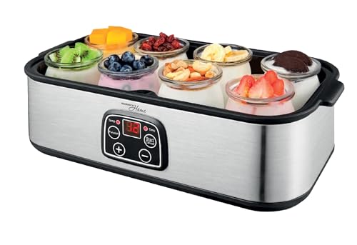 Culinary Chef Series MAGNAVOX HOME, Ultimate Probiotic Yogurt Maker with Adjustable Time & Temp Control - Make Trillions of Live Probiotics with 8 GLASS JARS - Greek Yogurt Maker