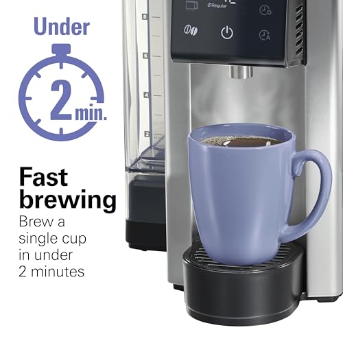 Hamilton Beach FlexBrew Advanced 5-in-1 Thermal Programmable 12 Cup Drip and Single Serve Hot & Iced Coffee Maker, Movable 60oz. Water Reservoir, Use Pod Packs and Grounds, Fast Brewing, Black (49929)