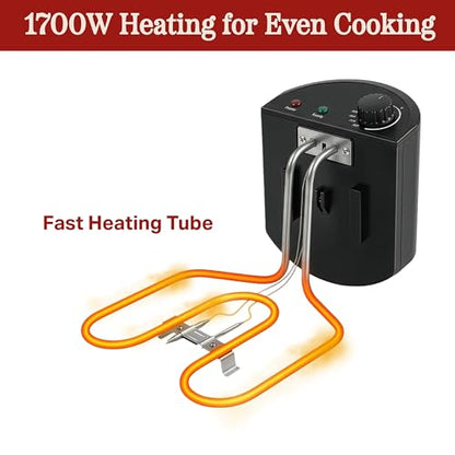 Deep Fryer - 4-Liter Electric Oil Fryer - 1 Large Basket and 2 Small for Dual Use - Stainless-Steel Cooker with Cool Touch Feature, See-Through Lid and Double Odor Filter Technology by Classic Cuisine
