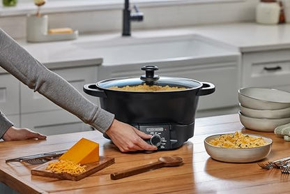 BLACK+DECKER Multicooker 7QT Family Size, 5-in-1 Functions, Neat ‘N Clean™ Technology, Slow Cook, Steam/Boil, Precision Roast, Sear/Saute, & Rice