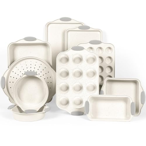 BakerChef 10-Piece Nonstick Baking Pans Set, Stackable Non-Toxic Bakew ...