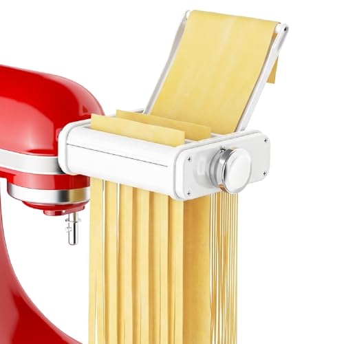 Gvode 3-in-1 Pasta Attachment for KitchenAid Stand Mixer, Includes Spaghetti Cutter, Pasta Roller and Fettuccine Cutter, Pasta Maker, Noodle Maker, Pasta Machine