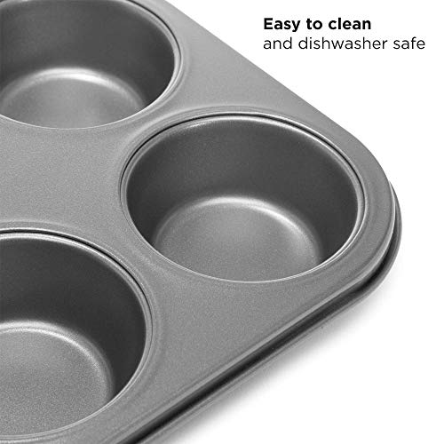 Ecolution Non-Stick Toaster Oven Bakeware Set 4-Piece, Carbon Steel, Easy to Clean and Perfect for Single Servings, Gray