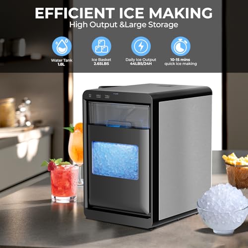 Antarctic Star Nugget Ice Maker Countertop 44Lb/Day LED Display Machine