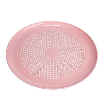 Paris Hilton Pizza Crisper with Heart Cut Outs, Heavy Duty Carbon Steel Baking Pan features Premium Nonstick Coating Made Without PFAS & PFOA, 15.75-Inch, Pink