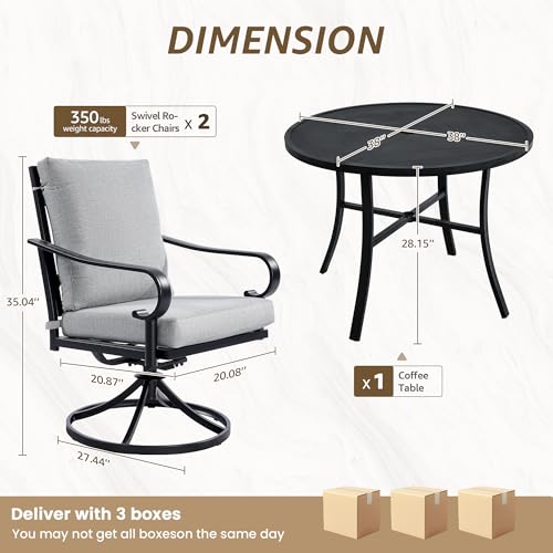 NATURAL EXPRESSIONS 5-Piece Patio Dining Set, Outdoor Swivel Rocking Chairs