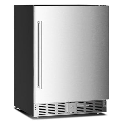 Antarctic Star 24 Inch Outdoor Beverage Refrigerator, 180 Can Stainless Steel Mini Fridge, Undercounter Built-in or Freestanding, Fast Cooling Low Noise Wine Cooler for Home Patio, 32-50°F