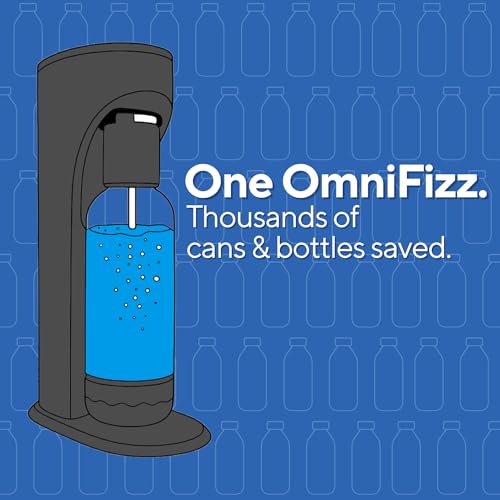 Drinkmate OmniFizz Sparkling Water Maker & Soda Streaming Machine | Carbonates Any Drink | ULTIMATE BUNDLE | Includes Three 60L CO2 Cartridges + Two BPA-Free Bottles (Matte Black)