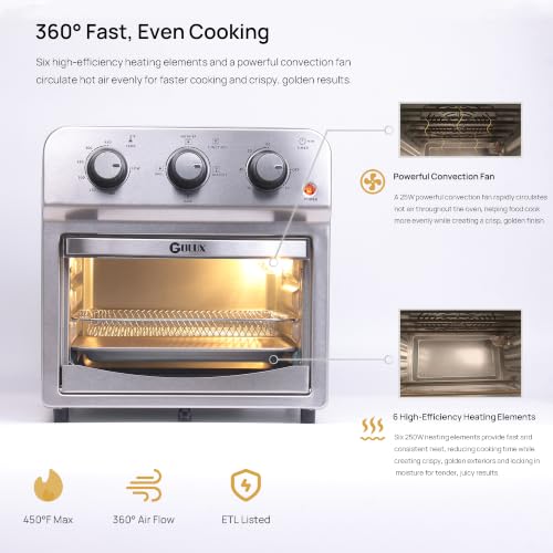 GOLUX 13QT(12L) 1500W Countertop Air Fryer Toaster Oven Combo