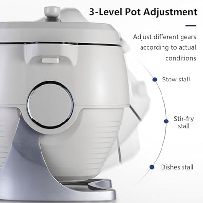 Cplsntaeam Multi-Function Stir-Fry Machine Cooker, Auto Cooking Wok Fried Rice Machine 360° Automatic Rotation, Drum Type Stir Frying Machine for Stir Frying,Stewing,Cooking