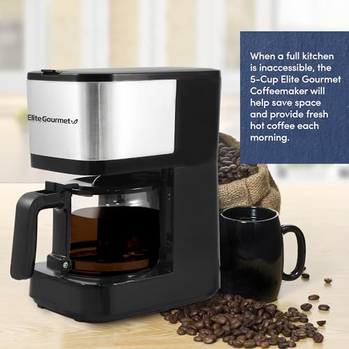 Elite Gourmet EHC9420 Automatic 5-Cup Drip Coffee Maker, Pause N Serve