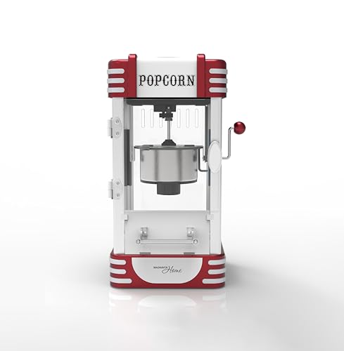 MAGNAVOX HOME, Popcorn Maker Machine Movie Theater/Cinema Style Popper with 2-Sided Serving Scoop. 2.5 Ounce, Red