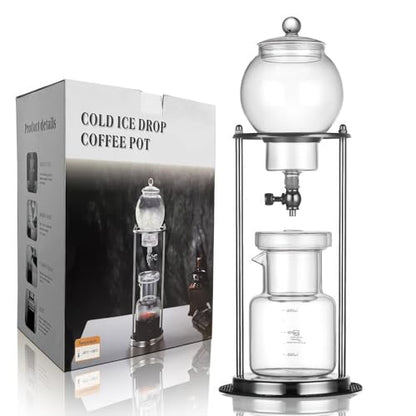 HANWUDI Cold Drip Coffee Maker - 20 oz Cold Brew Coffee Tower, Slow Drip Japanese Cold Brew Maker, Cold Brew Drip, Ice Coffee Tower