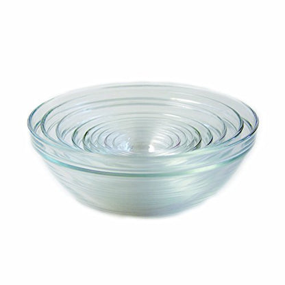 Duralex Made In France Lys Stackable 9-Piece Glass Bowl Set,Clear