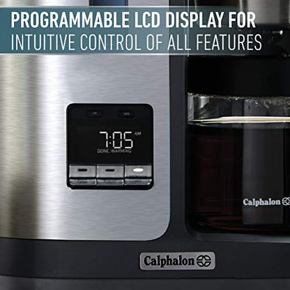 Calphalon BVCLDCG1 Perfect-Brew 10-Cup Coffee Maker, Dark Stainless Steel
