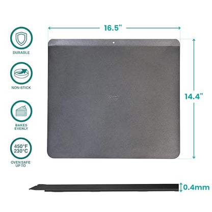 Baker's Secret 2pcs Insulated Cookie Sheet Cookie Tray 16" x 14", Carbon Steel Insulated Double Wall, for Baking Roasting Cooking, Dishwasher Safe Home Baking Supplies PFOA, PFOS, PTFE free