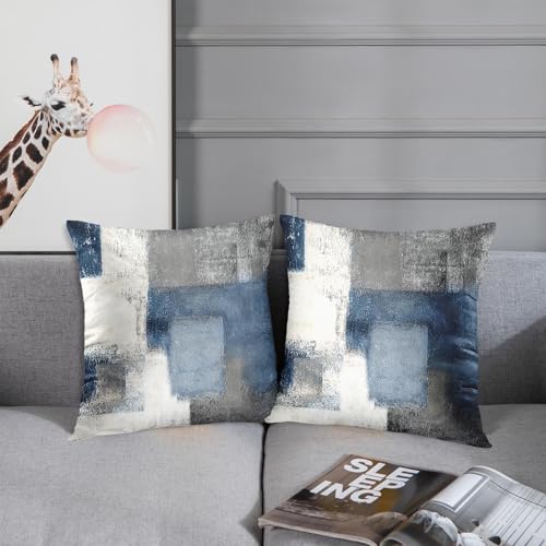 Taysta Throw Pillow Covers Set of 2, 20 x 20 Inch, Blue