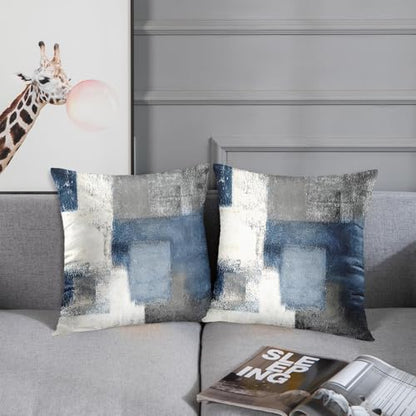 Taysta Throw Pillow Covers Set of 2, 20 x 20 Inch, Blue