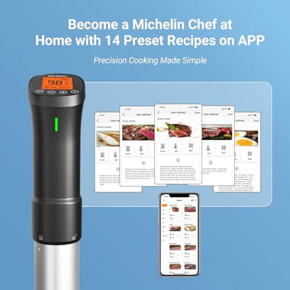 INKBIRD 2.4G WIFI Sous Vide Cooker Bundle with Vacuum Sealer Machine,1000W Sous-Vide Kits, Immersion Circulator for Sous Vide Mahine with 14 Preset Recipes on Thermal Immersion