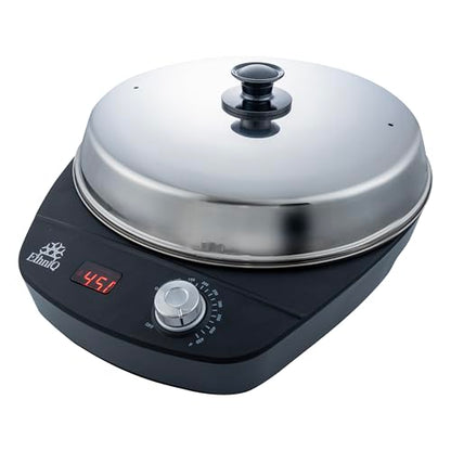 Ethniq 16" Electric Injera Maker - Griddle for Crepe, Ethiopian Mogogo, Anjero, Mitad, Pancake, Teff - Adjustable Heat Control with Digital Screen - Non-Stick Surface - Even Heat Distribution