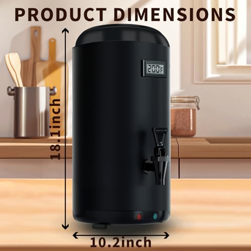 Hijolla Insulated Beverage Dispenser with Heating Drink Dispenser, Electric Heating Beverage Dispenser-75 Cup Hot&Cold water Urn, Hot Drink Beverage-Stainless Steel Hot Drink Dispenser 12 L/3.2 Gallon