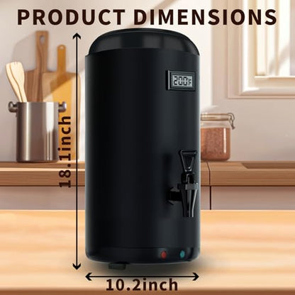 Hijolla Insulated Beverage Dispenser with Heating Drink Dispenser, Electric Heating Beverage Dispenser-75 Cup Hot&Cold water Urn, Hot Drink Beverage-Stainless Steel Hot Drink Dispenser 12 L/3.2 Gallon