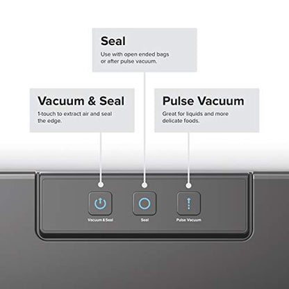 Anova Culinary Vacuum Sealer, Slim & Compact, Includes 10 Pre-Cut Bags (BPA-Free), Wet & Dry Dual Food Vacuum Sealer Machine for Sous Vide and Long-Term Storage, 2-Year Warranty