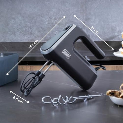 BLACK+DECKER Performance Helix 3.0 Hand Mixer, 350W, 5 Speeds, Black