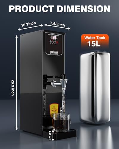 WantJoin Commercial Water Boiler - Electric Hot Water Dispenser 35L(9.2 GAL)/Hour Step-Heating Automatic Temperature Control 32°F - 212°F for Boba Tea Coffee Shop Office