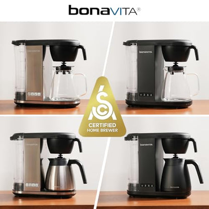 Bonavita Enthusiast 8 Cup Drip Coffee Brewer, Pour Over, SCA Certified Coffee Machine with Thermal Carafe, Stainless Steel Panel, Removable Reservoir
