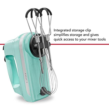 KitchenAid 6 Speed Hand Mixer w/Flex Edge Beaters, KHM6118, Ice Blue