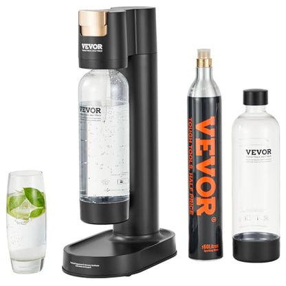 VEVOR Sparkling Water Maker, Soda Maker Machine for Home Carbonating, Soda Maker with 2 BPA-free 1L PET Bottles, CO2 Cylinder(Not Contain CO2 GAS), Compatible with Mainstream Screw-in 60L CO2 Cylinder