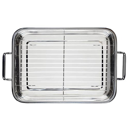 Farberware Classic Series Stainless Steel Roasting Pan with Rack, 17-Inch x 12.25-Inch Turkey Pan