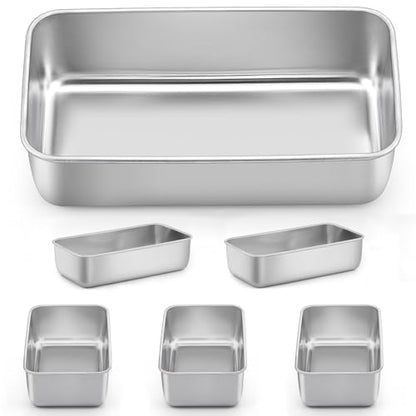 LIANYU 6 Pack Bread Loaf Pans for Baking 9x5 Inch, Stainless Steel Meat Bread Baking Pans, Loaf Tin for Homemade Banana Sandwich Sourdough