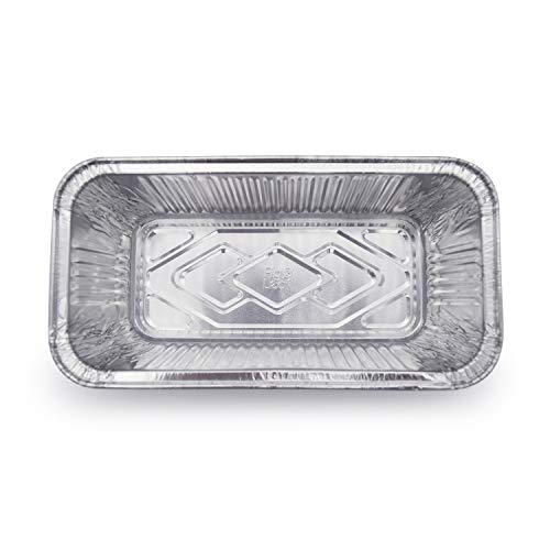 (100 Pack) Premium 2-LB Bread Loaf Baking Pans - 8.5" x 4.5" x 2.5" l Heavy Duty l Disposable Aluminum Foil Tins for Cakes Meatloaf Lasagna